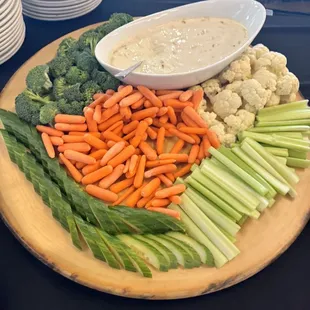 a platter of vegetables