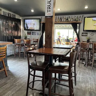 Inside seating at Brooks Bar.