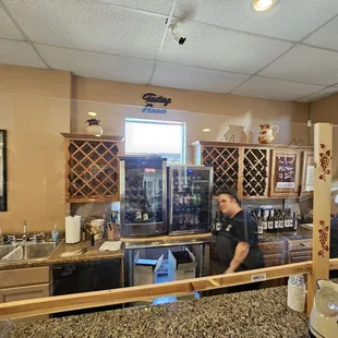 a man working in the kitchen