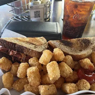 Rueben with tater tots