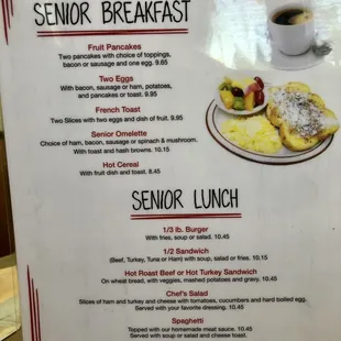 Senior menu