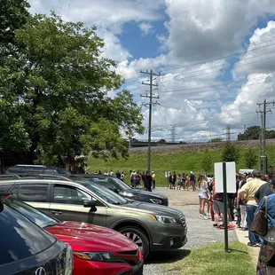 Line getting into the restaurant.