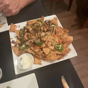 Blackened chicken nachos