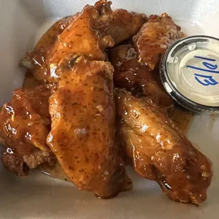 Sweet chili wings! Yum!