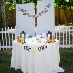 Sweetheart table on lawn