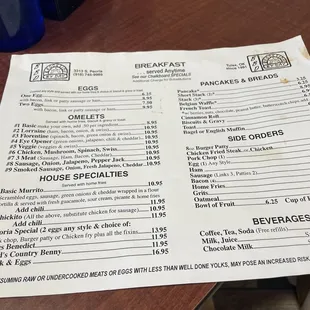 menu