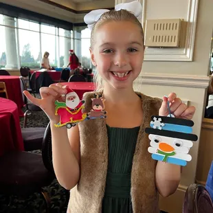 Some of the cute kids crafts she made at the santa brunch