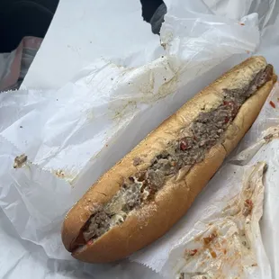 The slutty cheese steak in question. It was fantastic.