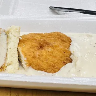 Fried Chicken Biscuits &amp; Gravy.