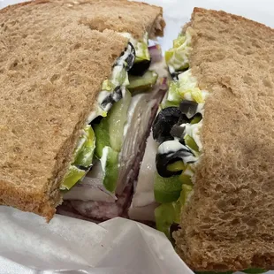 a cut in half sandwich