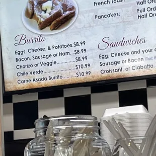 Burrito Menu