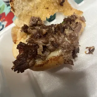 &quot;Philly Cheese&quot; aka bread with melted cheese