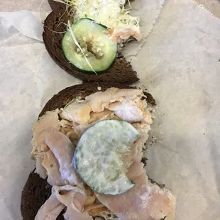 Turkey and no Swiss!  Slapped together.