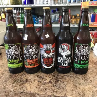 a variety of bottles