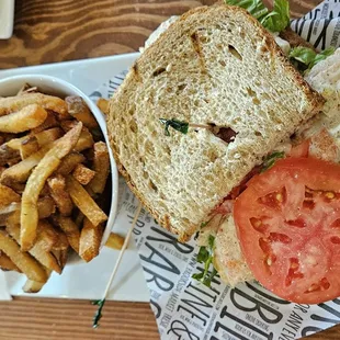 Shrimp Salad Sandwich with Fries