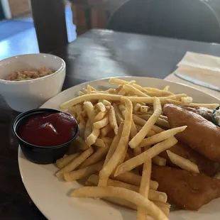 Fish and chips with Cole slaw
