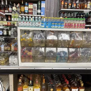 a display of liquor
