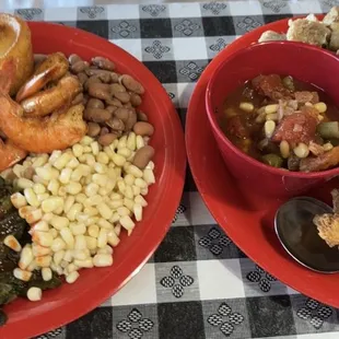 two plates of food