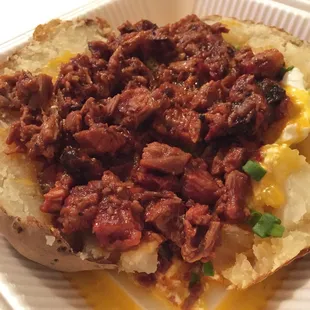 Fully Loaded Baked Potato with Chopped Beef. Love it!