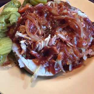 Pulled chicken baked potato