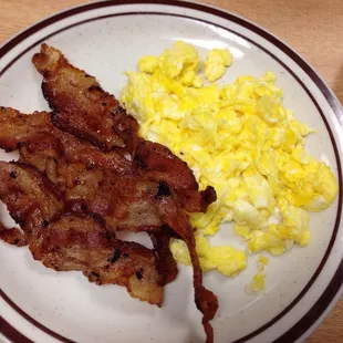 Scrambled eggs and bacon