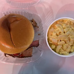 brisket sandwich + mac &amp; cheese