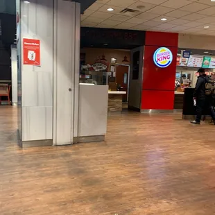 Closed.  No sign  so I am not sure if it is a Covid closure or not.  The terminal was swamped.   Surprised it was closed.