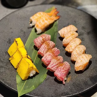 a plate of sushi