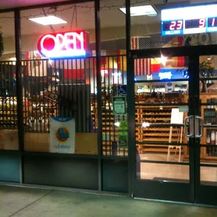 the entrance to a store