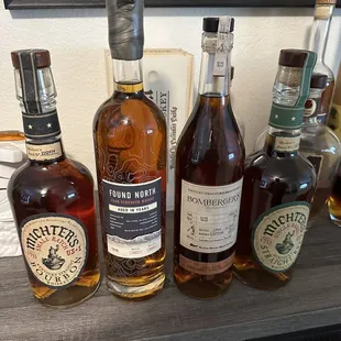 a selection of different types of whiskey
