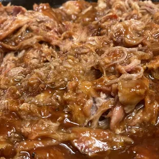 Our delicious peach bbq pulled pork!!