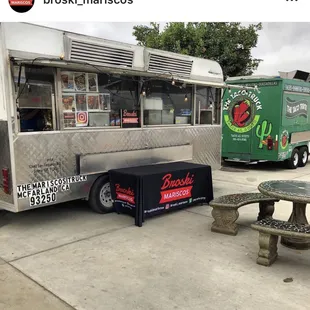 a food truck parked in a parking lot
