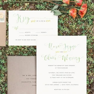 Watercolor Boho Wedding Invites by Brossie Belle