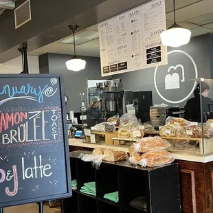a sign in a coffee shop