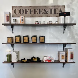 Coffee, Tea and Merchandise.