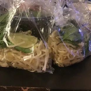 2 sandwich bags of soup bowl toppings