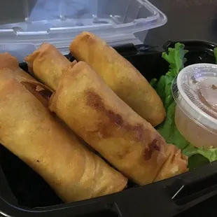5 (chicken) crispy egg rolls with dipping sauce