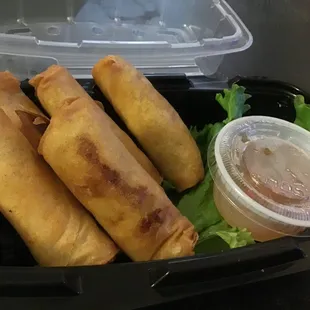 Fried nicely of the egg rolls
