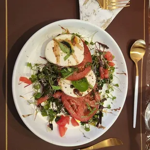 A delicious Caprese Salad by Brother 2 Brother Catering.
