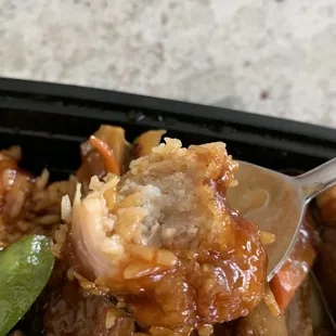 a spoon full of food