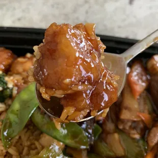 a spoon full of food