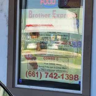 Front window sign