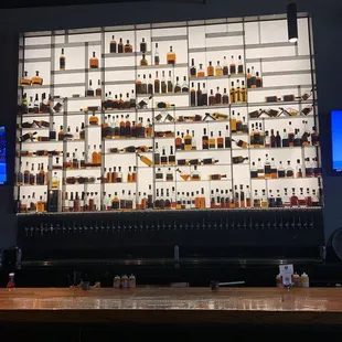 Bar offerings include many signature drinks and an astonishing amount of craft brew beers.