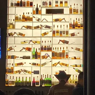 a wall of bottles