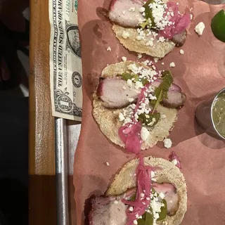 Three Pork Belly Tacos