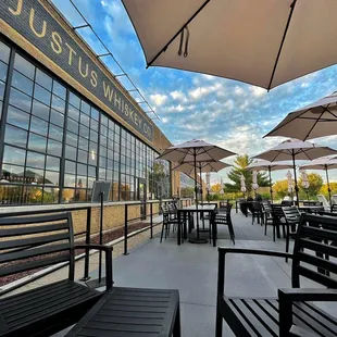 Outside porch overlooks the golf course