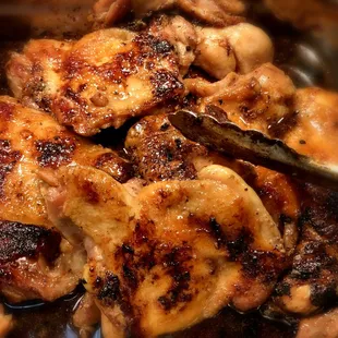 a close up of a chicken dish