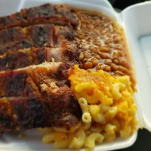 The rib dinner is 5 bones