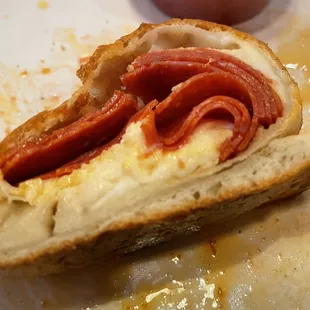 a half eaten sandwich