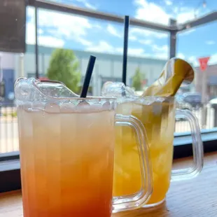 two drinks on a table